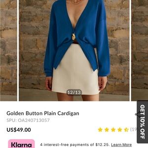 Commense Golden Button Plain Cardigan NWT
